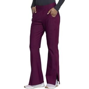 Cherokee Form Women Scrubs Pant Mid Rise Moderate Flare CK091 Tall Medium Wine
